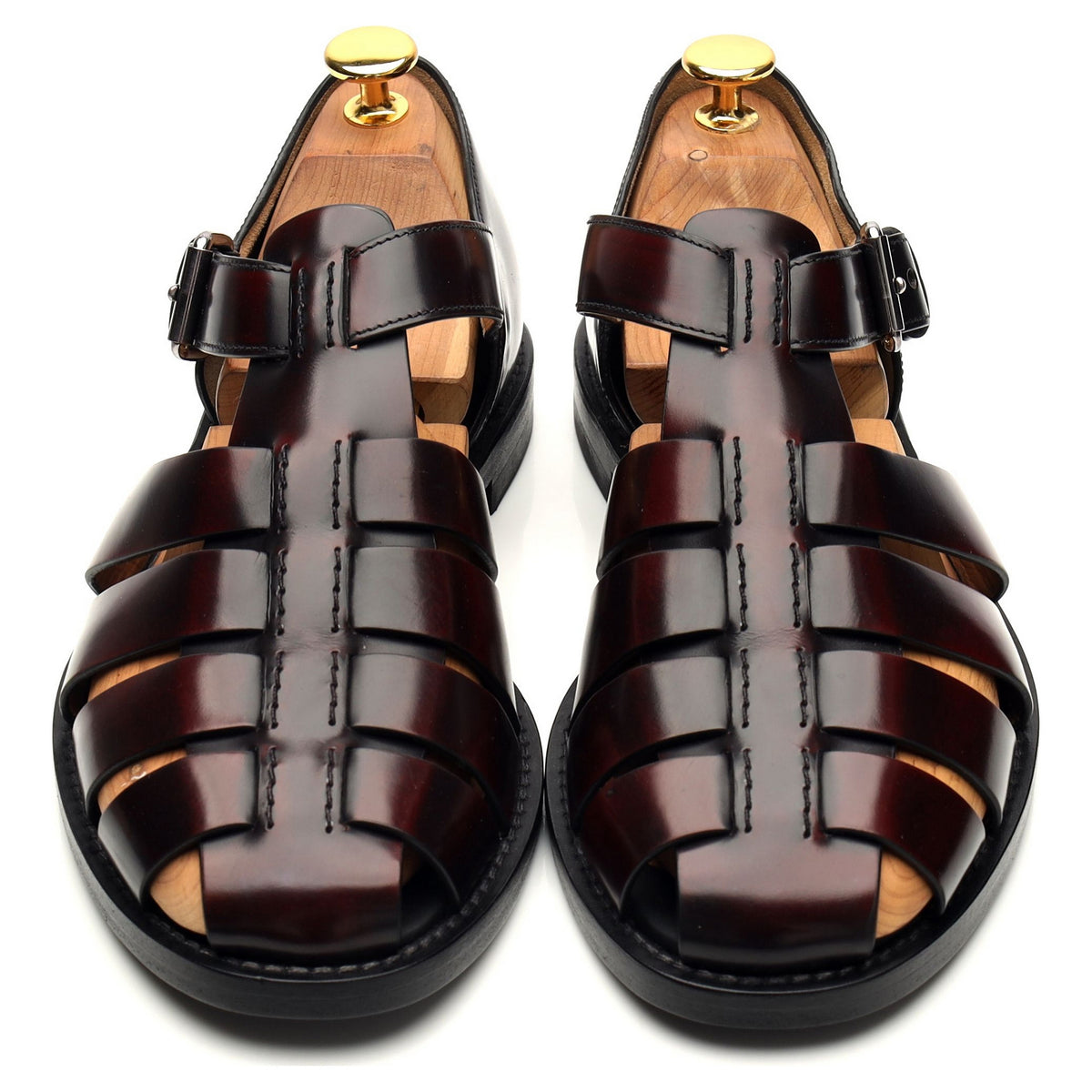 &#39;Fisherman&#39; Burgundy Leather Sandals UK 6