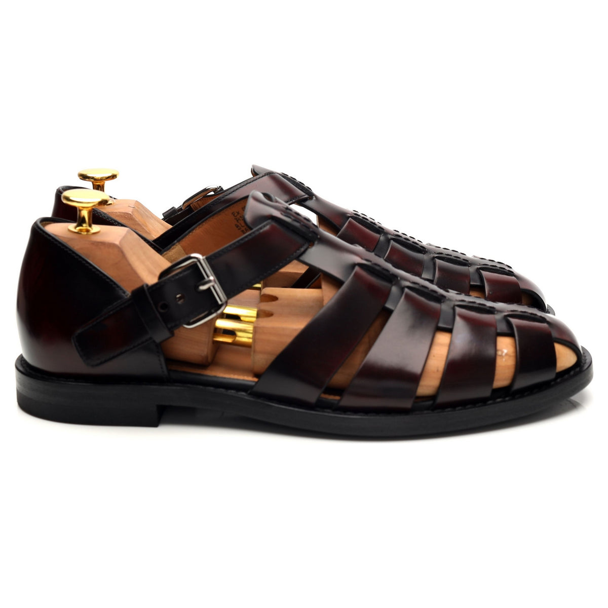 &#39;Fisherman&#39; Burgundy Leather Sandals UK 6
