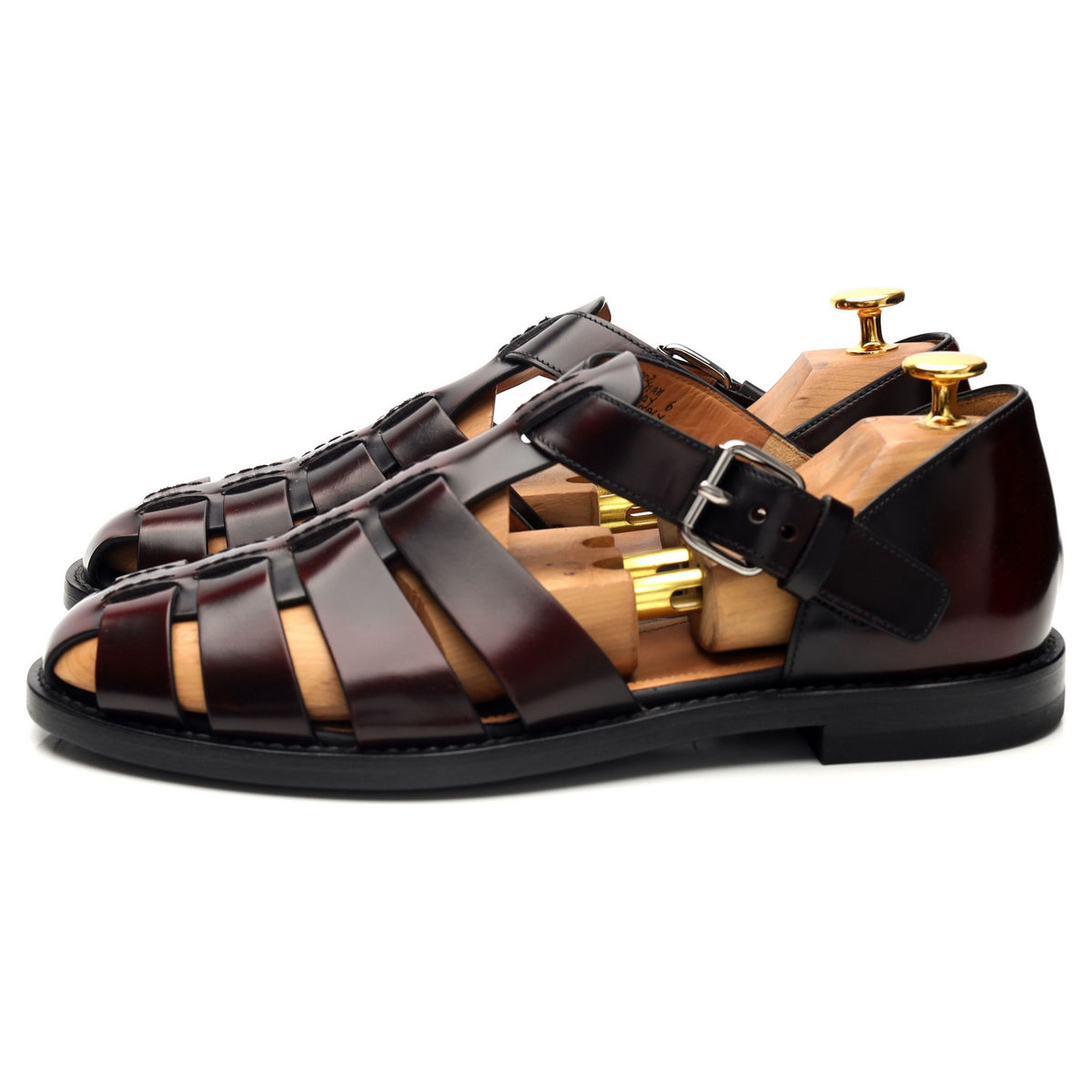 &#39;Fisherman&#39; Burgundy Leather Sandals UK 6