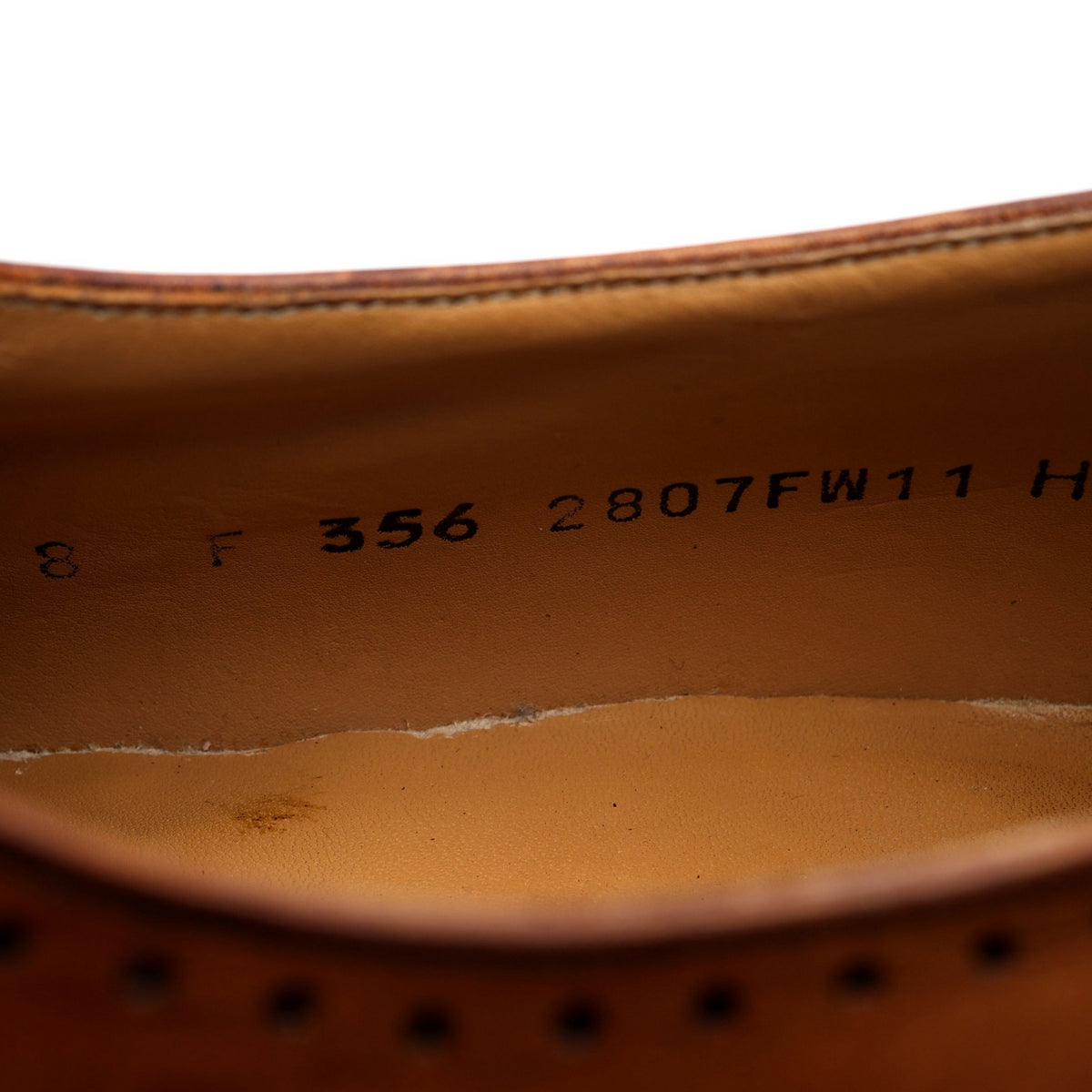 Tan Brown Leather Derby Brogues UK 8 F
