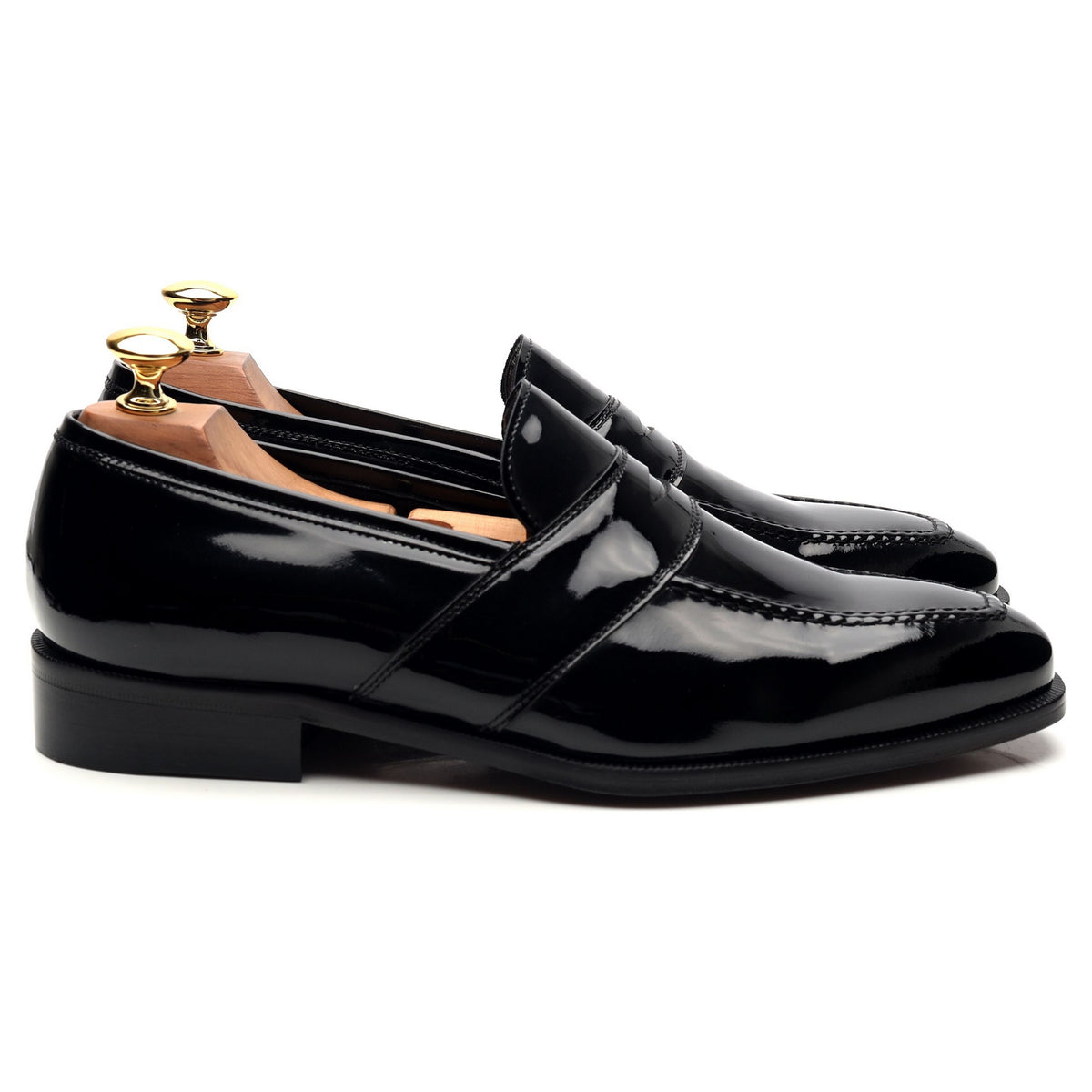 &#39;Ettrick&#39; Black Patent Leather Loafers UK 6.5