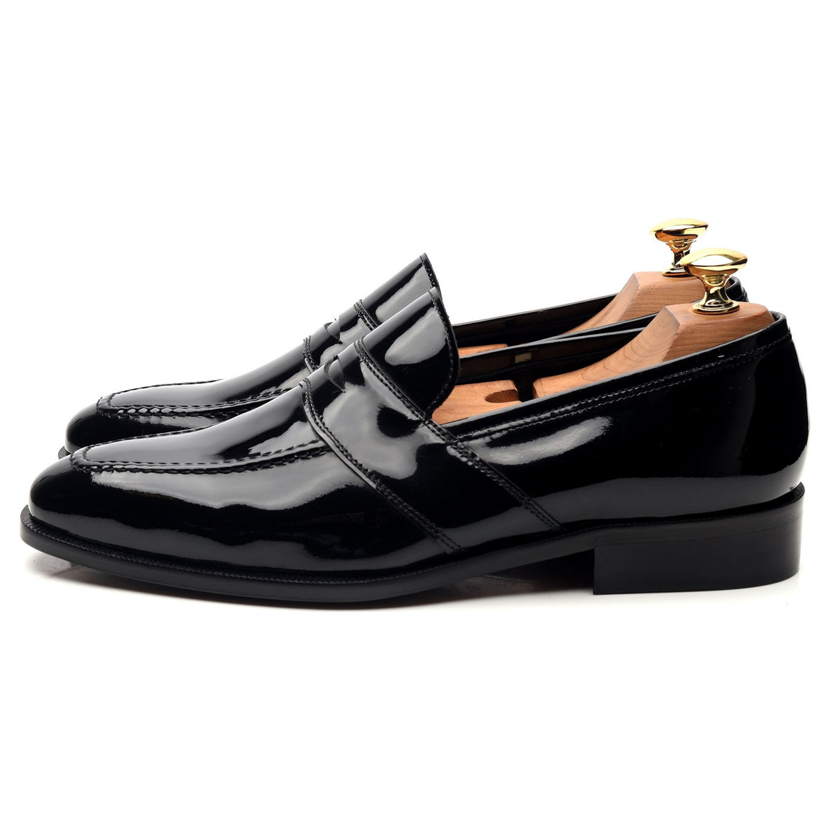 &#39;Ettrick&#39; Black Patent Leather Loafers UK 6.5