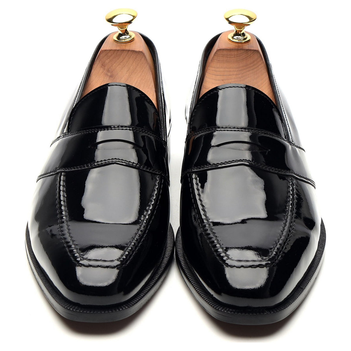 &#39;Ettrick&#39; Black Patent Leather Loafers UK 6.5