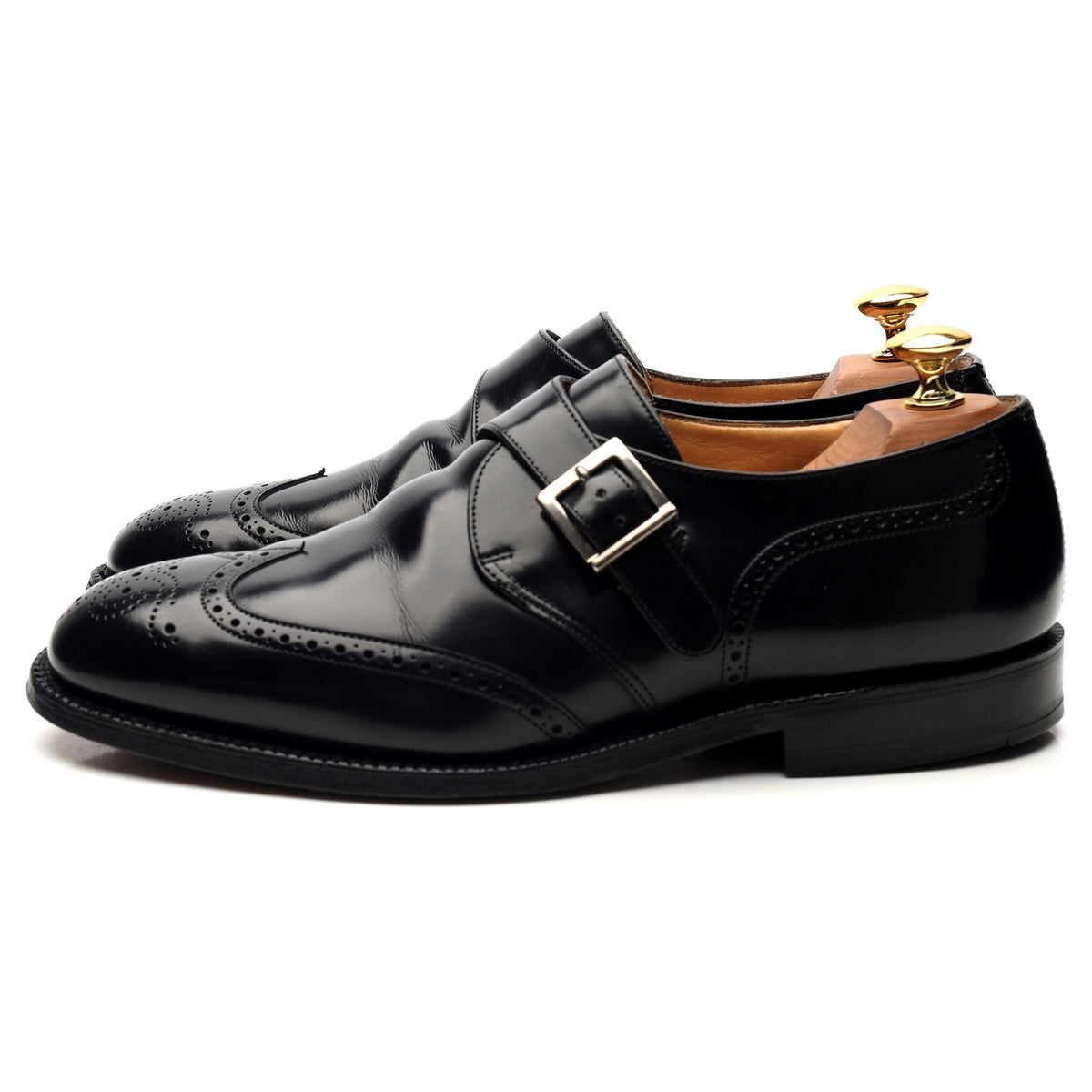 &#39;Piccadilly&#39; Black Leather Monk Strap UK 6.5 G