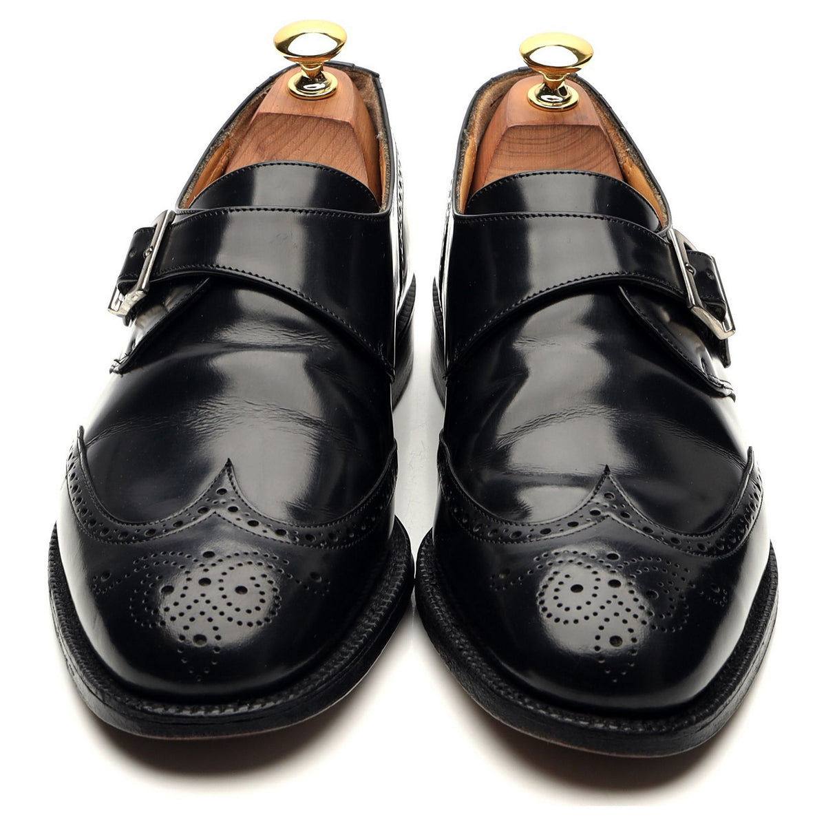 &#39;Piccadilly&#39; Black Leather Monk Strap UK 6.5 G