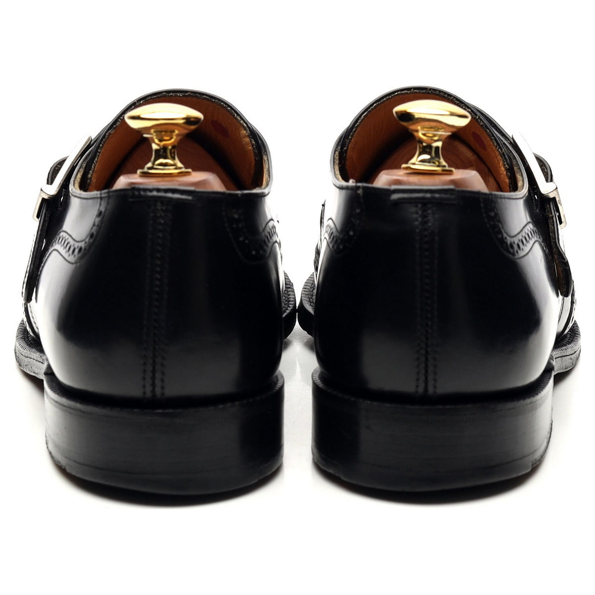 &#39;Piccadilly&#39; Black Leather Monk Strap UK 6.5 G