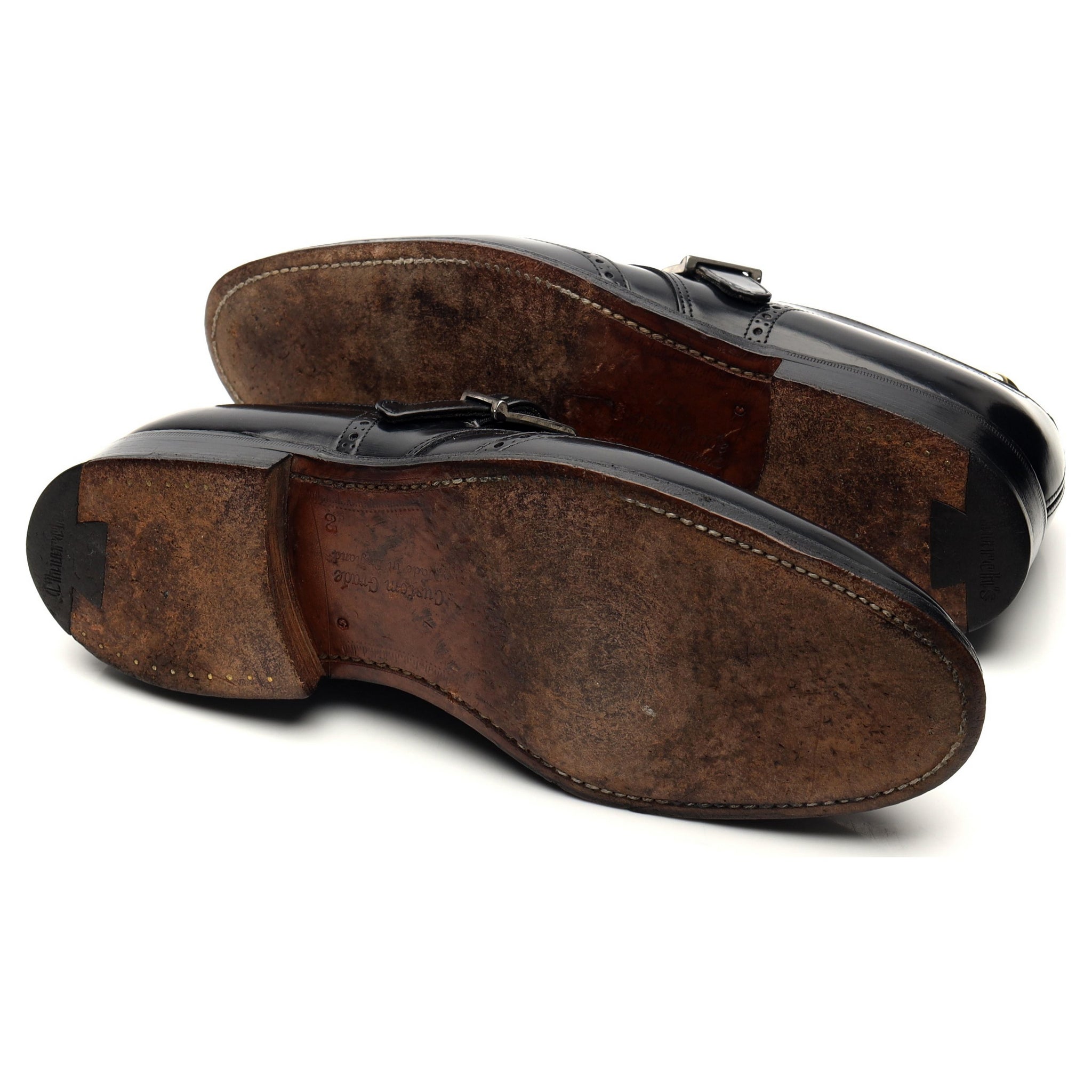 Piccadilly' Black Leather Monk Strap UK 6.5 G - Abbot's Shoes