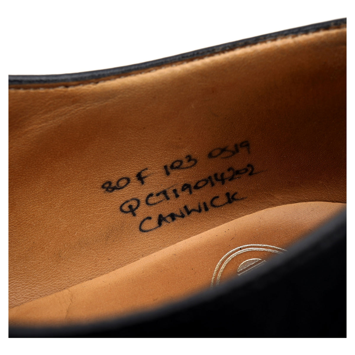 &#39;Canwick&#39; Black Leather Derby UK 8 F