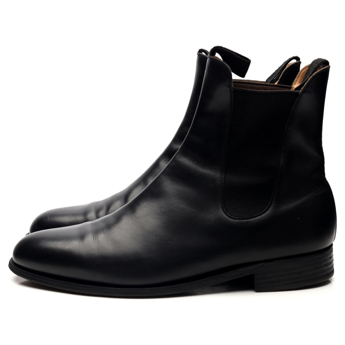 Black Leather Chelsea Boots 11 D UK 11.5