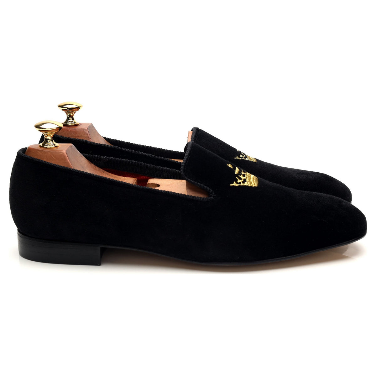 &#39;Sovereign&#39; Black Velvet Slippers UK 9.5 F