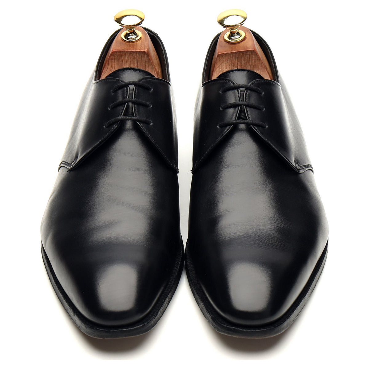 &#39;Romsey&#39; Black Leather Derby UK 8 F