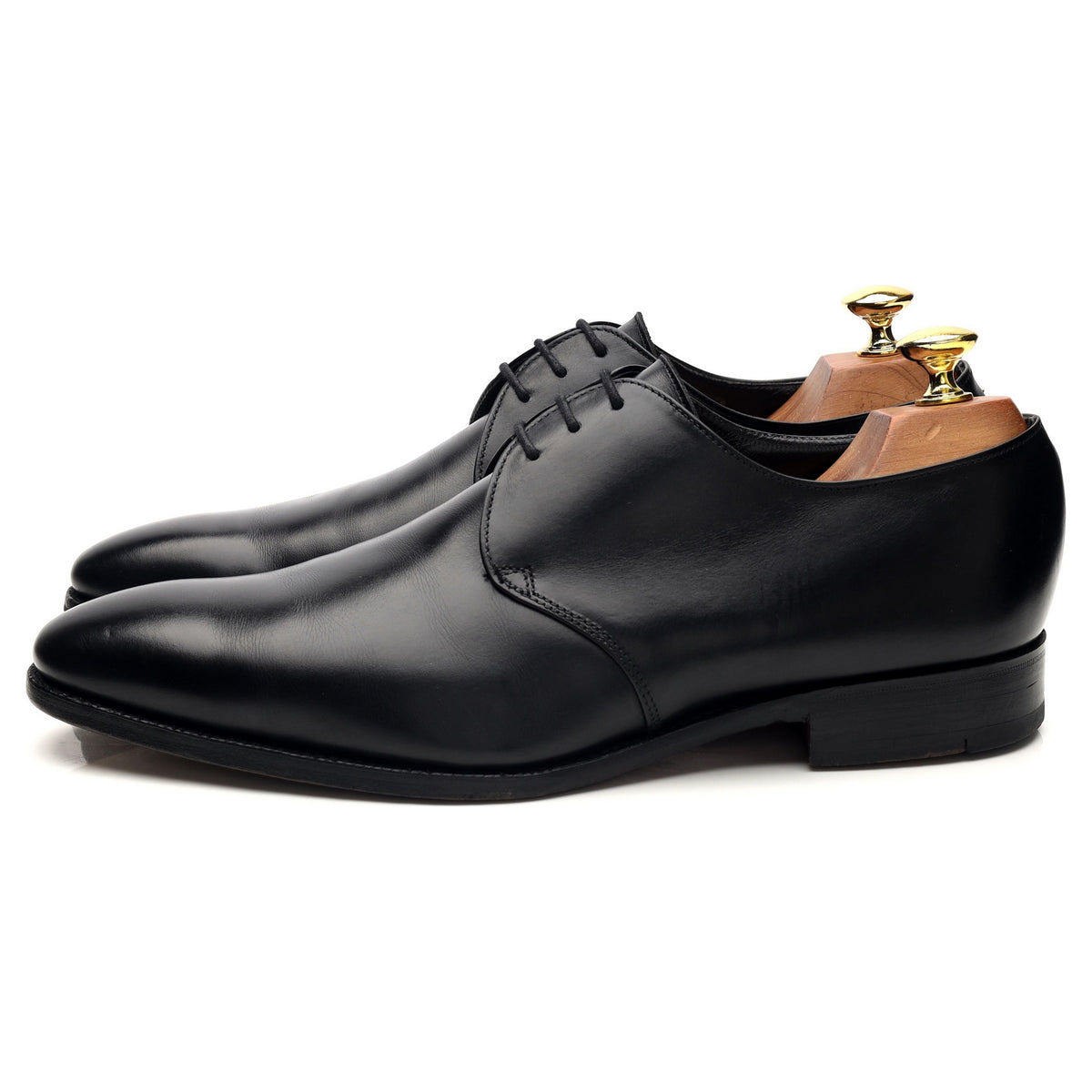 &#39;Romsey&#39; Black Leather Derby UK 8 F