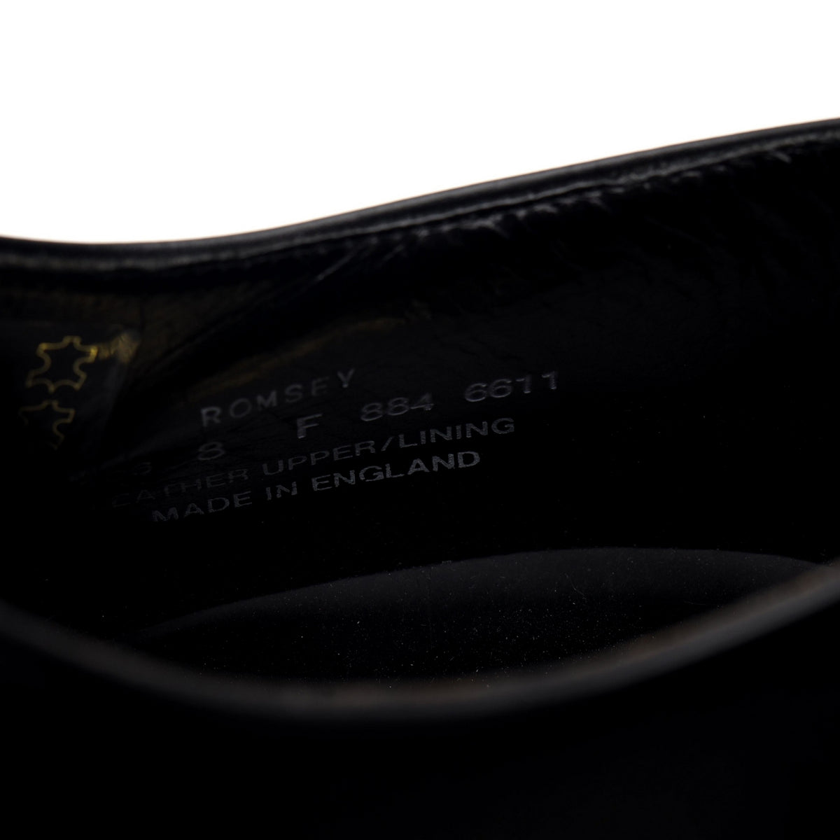 &#39;Romsey&#39; Black Leather Derby UK 8 F
