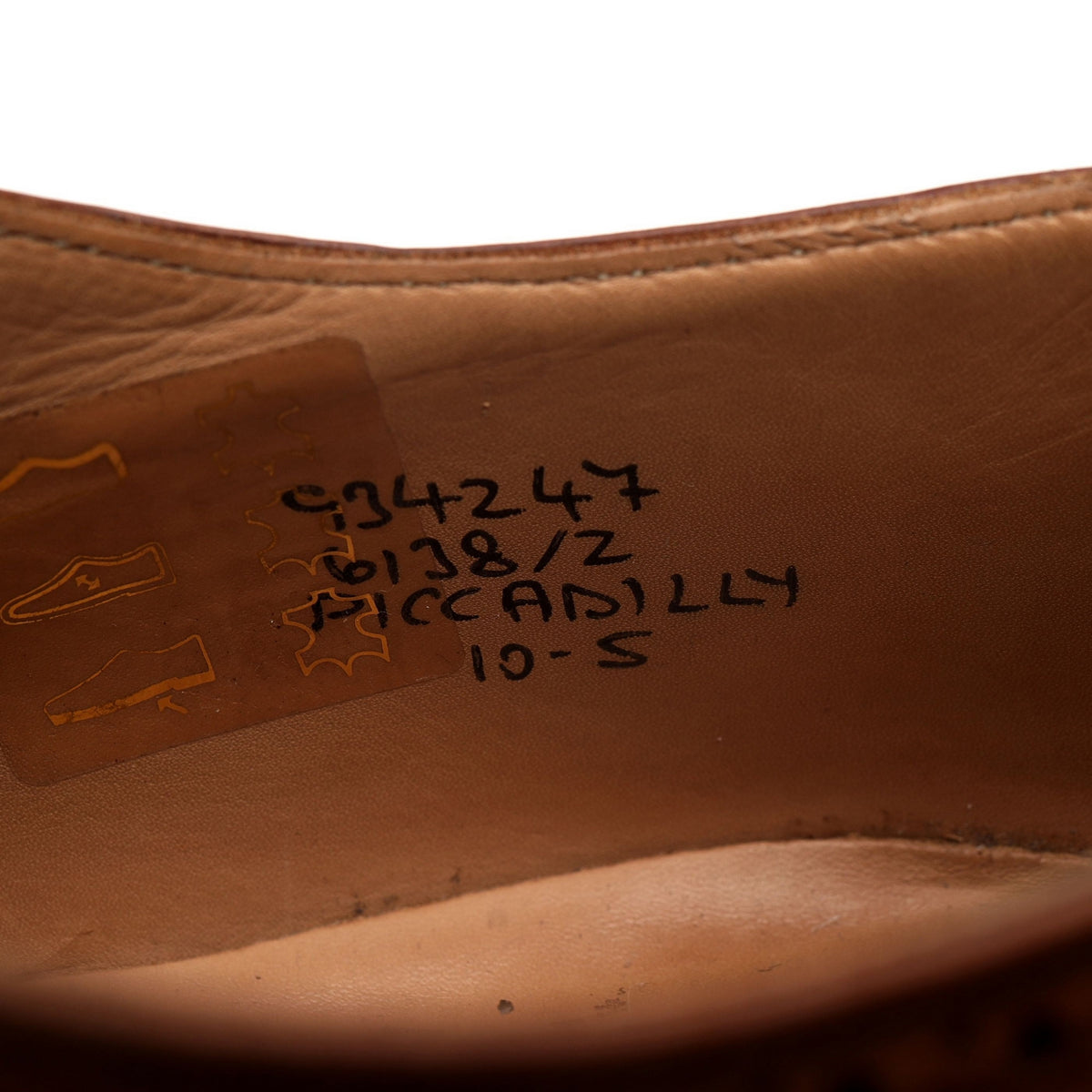 &#39;Piccadilly&#39; Brown Leather Oxford Brogues UK 10