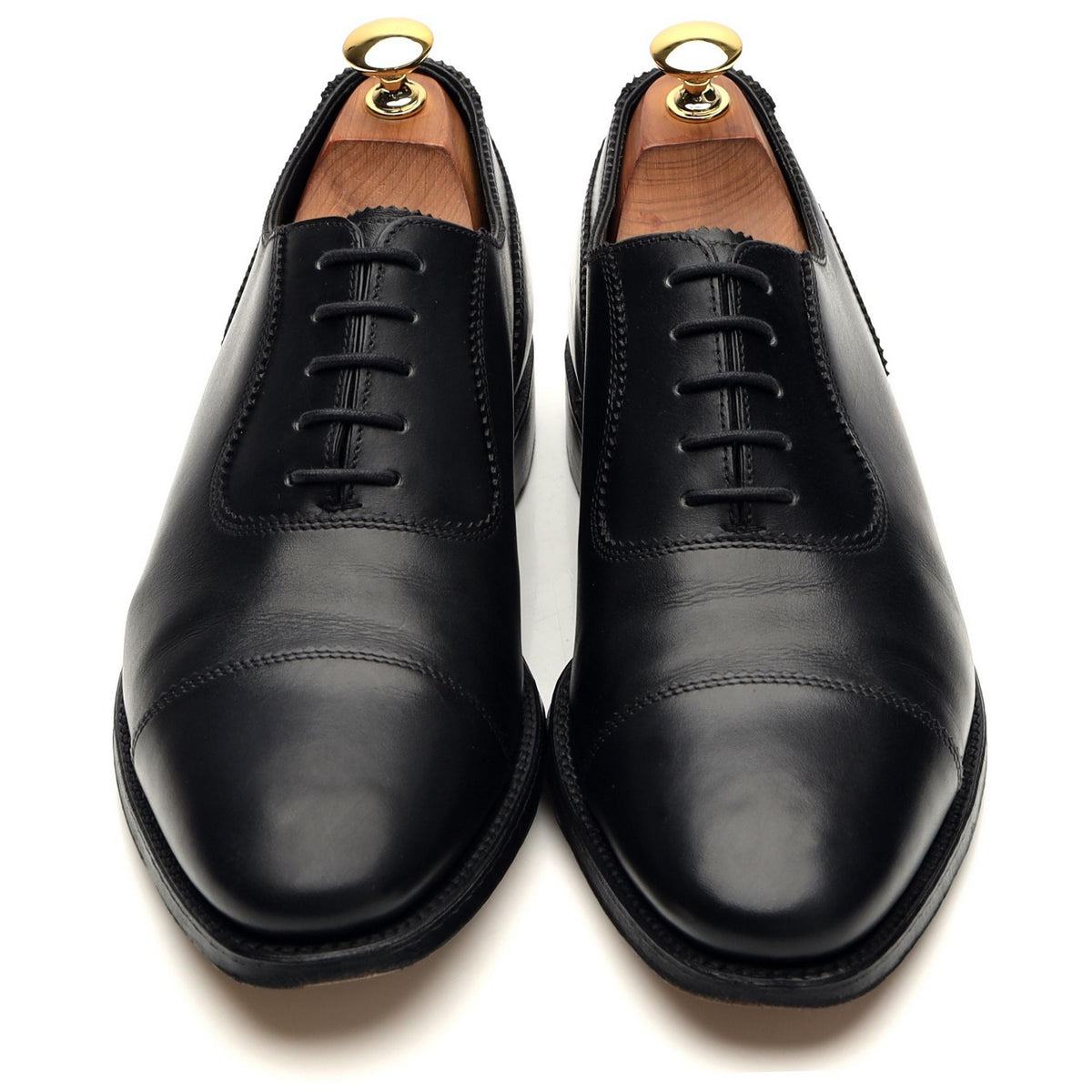 1880 &#39;Evans&#39; Black Leather Oxford UK 7 F