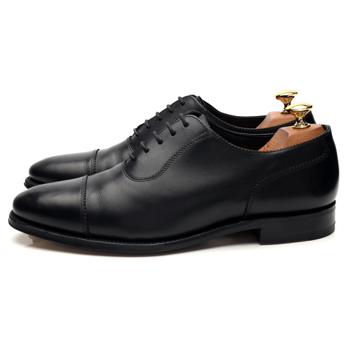 1880 &#39;Evans&#39; Black Leather Oxford UK 7 F