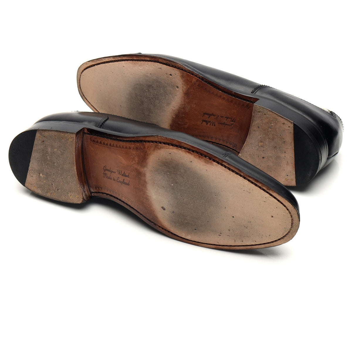 1880 &#39;Evans&#39; Black Leather Oxford UK 7 F