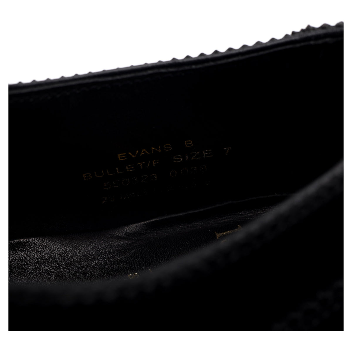 1880 &#39;Evans&#39; Black Leather Oxford UK 7 F