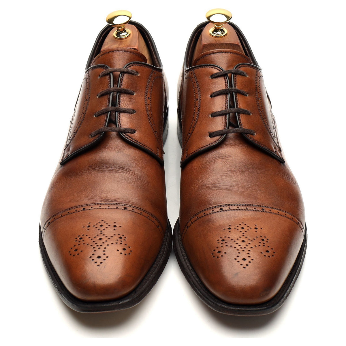 &#39;Taunton&#39; Brown Leather Cap Toe Derby UK 10 F