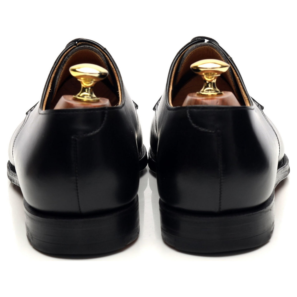 &#39;Draycott&#39; Black Leather Cap Toe Derby UK 8 G