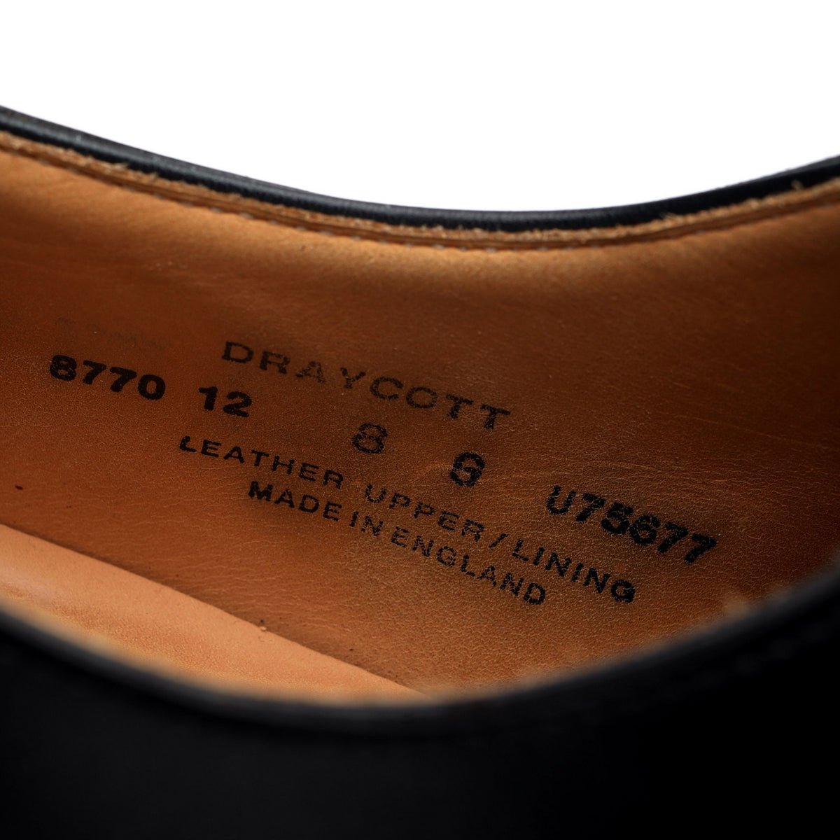 &#39;Draycott&#39; Black Leather Cap Toe Derby UK 8 G