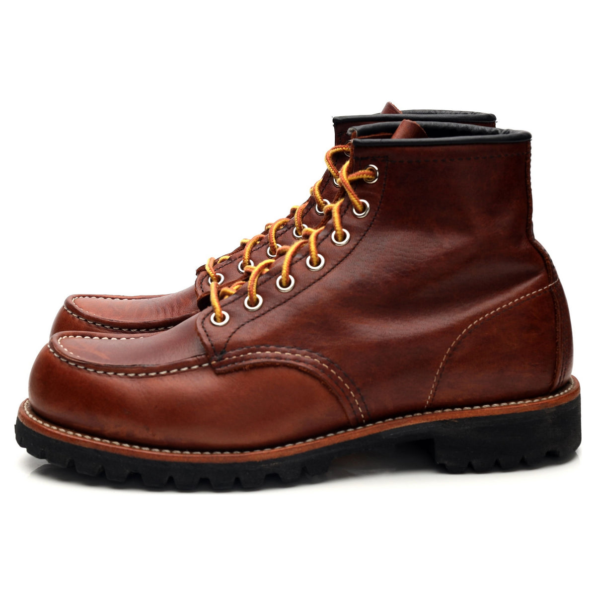 &#39;8146&#39; Tan Brown Leather Moc Toe Boots UK 7 US 8 D