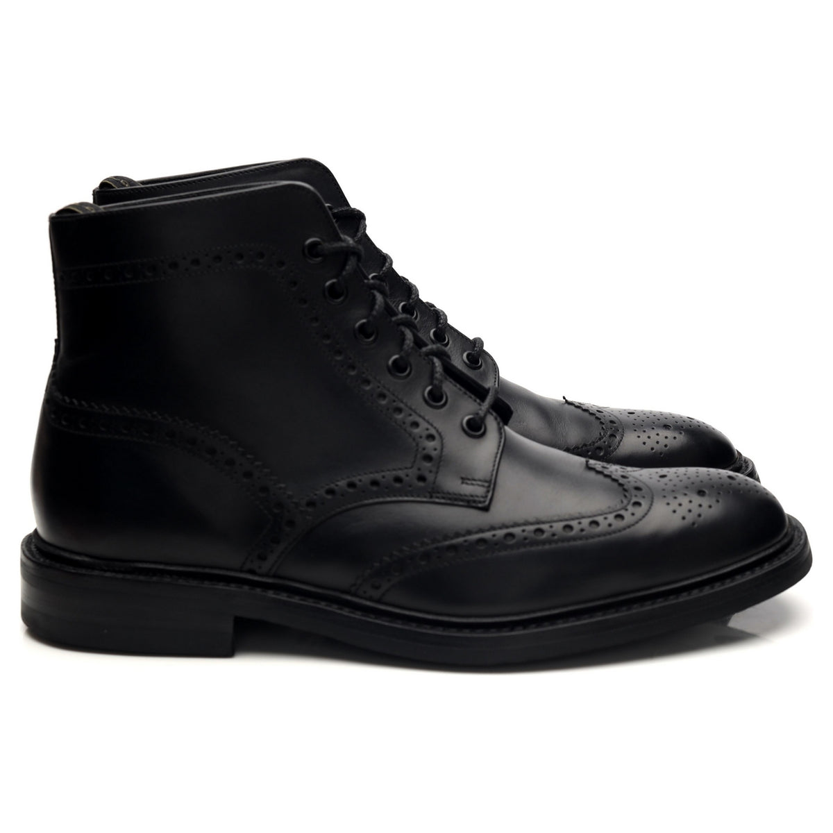 1880 &#39;Burford&#39; Black Leather Boots Brogues UK 9 F