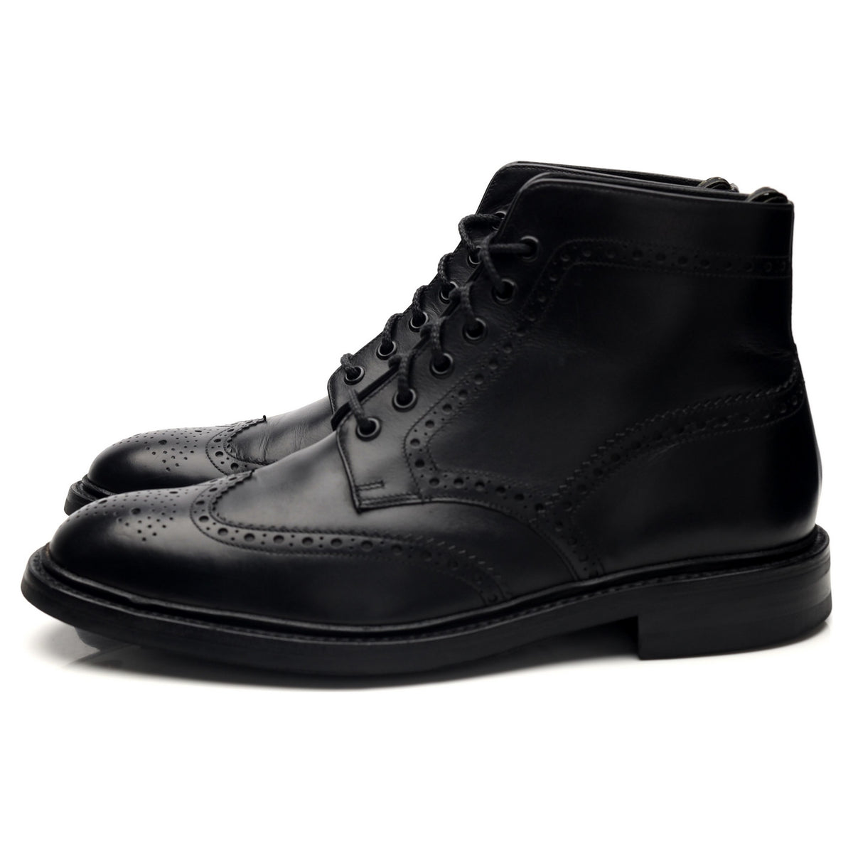 1880 &#39;Burford&#39; Black Leather Boots Brogues UK 9 F