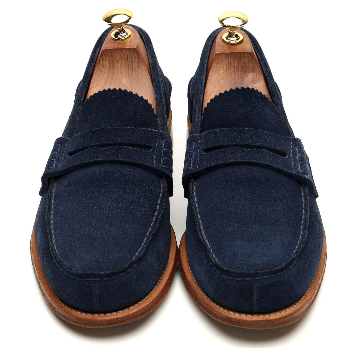 &#39;Pembrey&#39; Navy Blue Suede Loafers UK 8 F