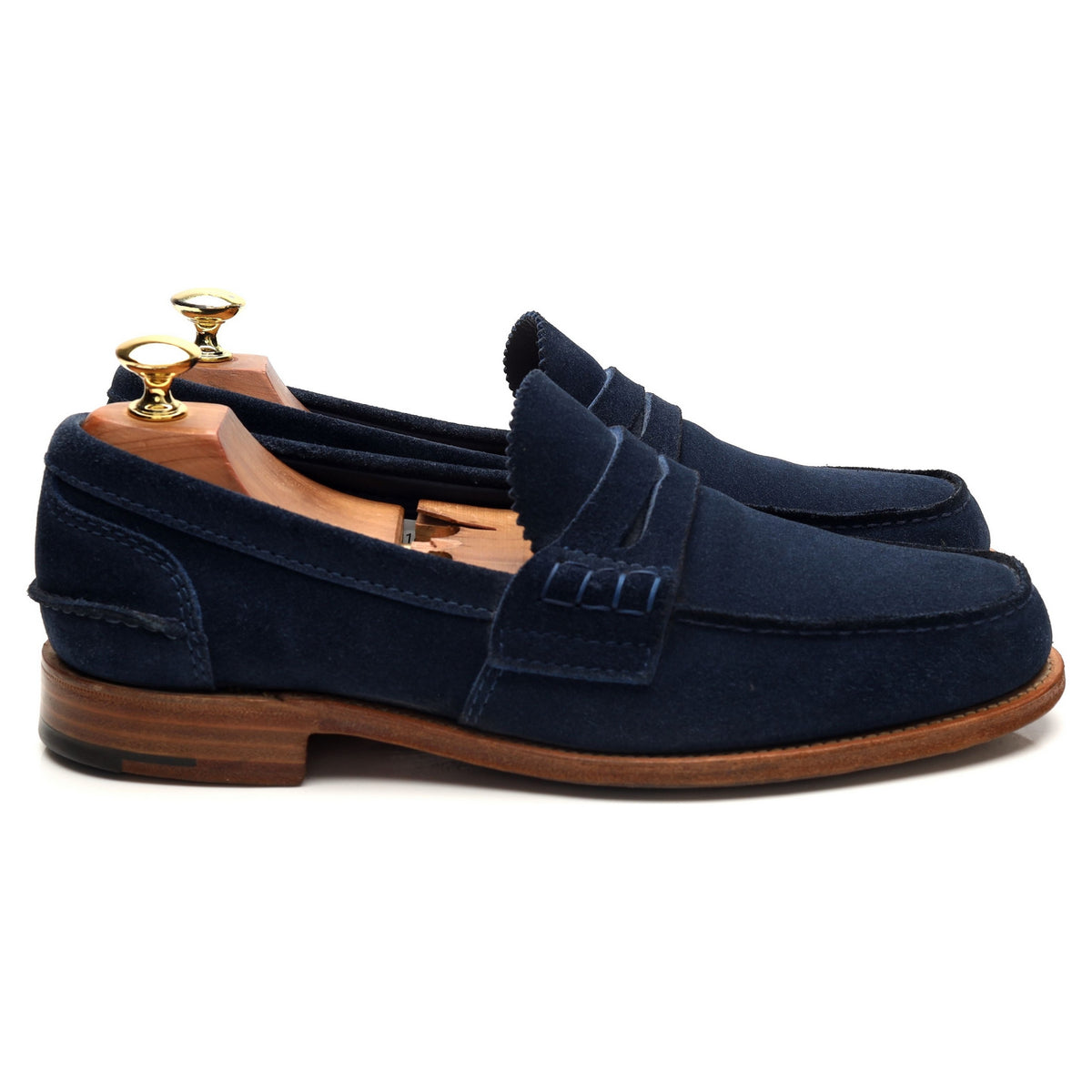 &#39;Pembrey&#39; Navy Blue Suede Loafers UK 8 F