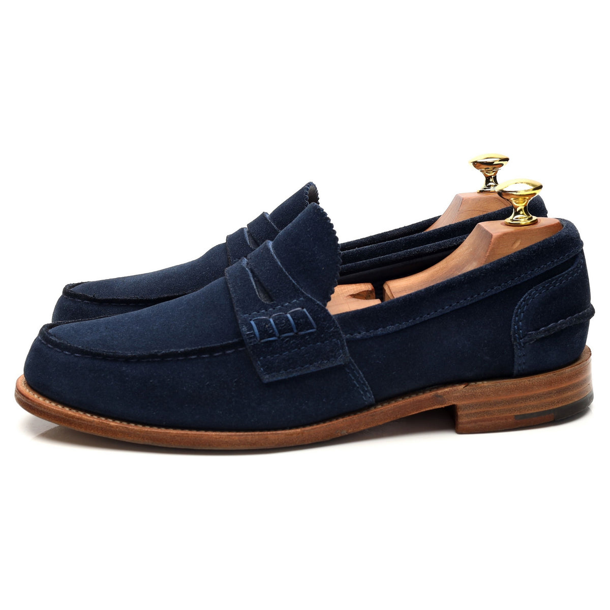 &#39;Pembrey&#39; Navy Blue Suede Loafers UK 8 F