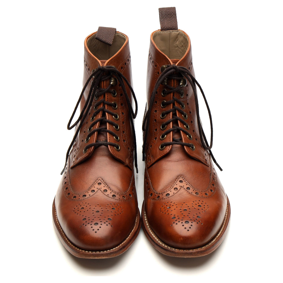 &#39;Ambleside ll&#39; Tan Brown Leather Brogue Boots UK 8 F