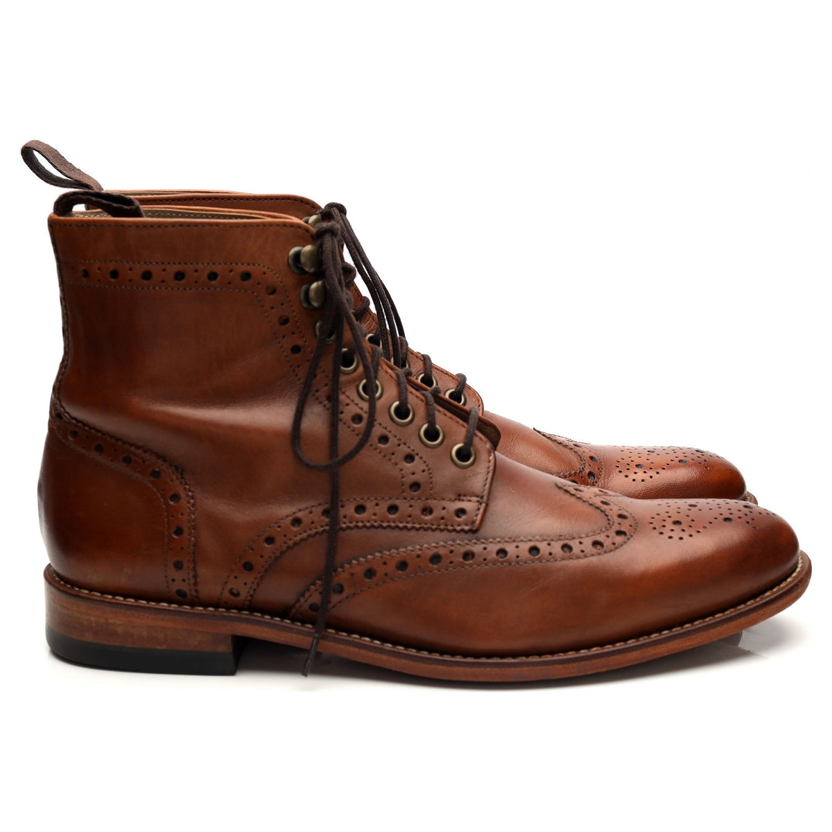 &#39;Ambleside ll&#39; Tan Brown Leather Brogue Boots UK 8 F