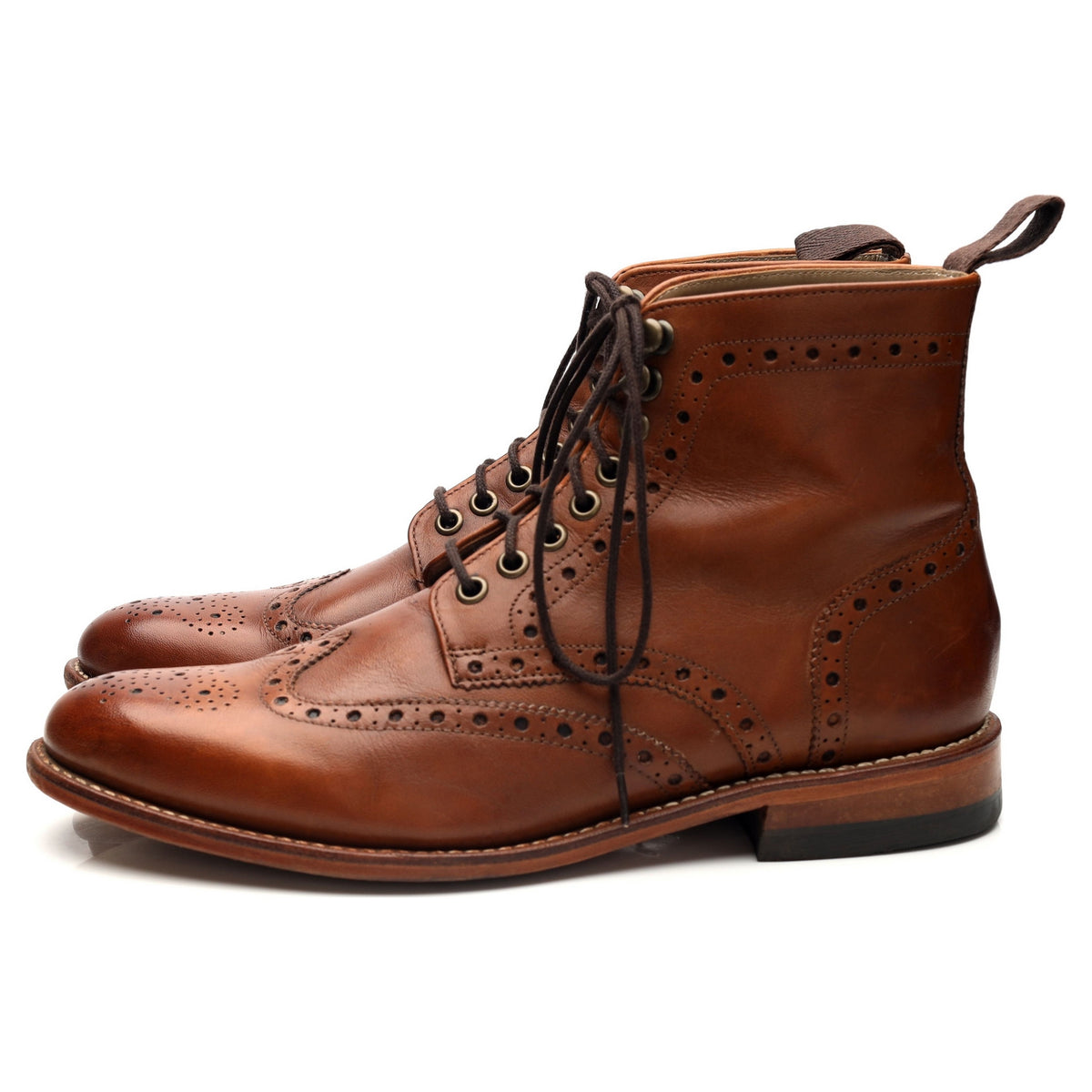 &#39;Ambleside ll&#39; Tan Brown Leather Brogue Boots UK 8 F