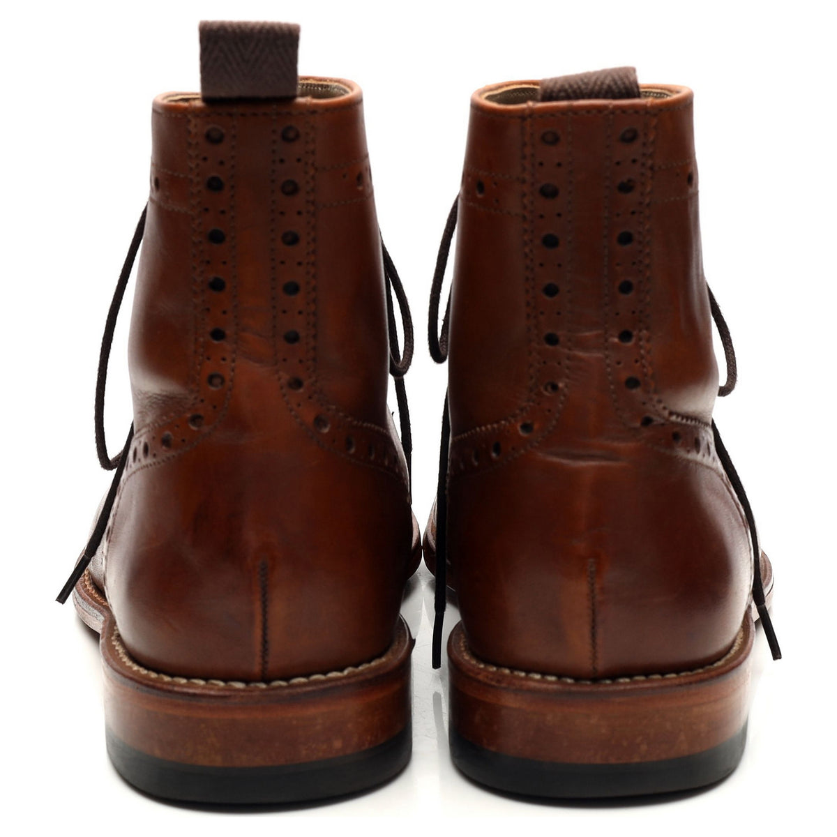 &#39;Ambleside ll&#39; Tan Brown Leather Brogue Boots UK 8 F