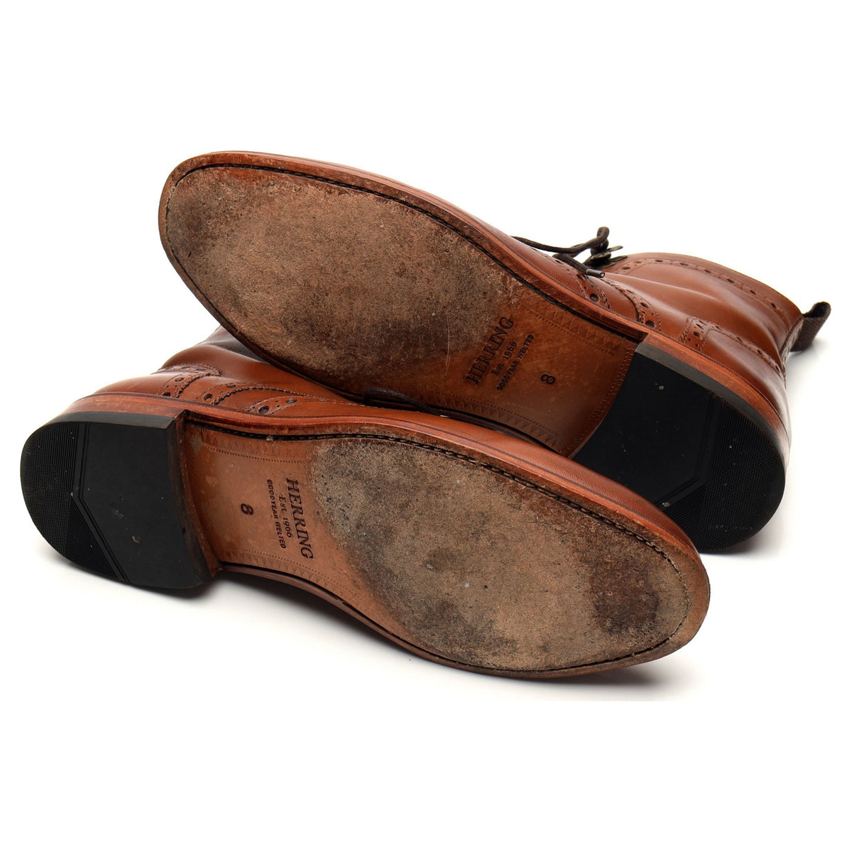 &#39;Ambleside ll&#39; Tan Brown Leather Brogue Boots UK 8 F