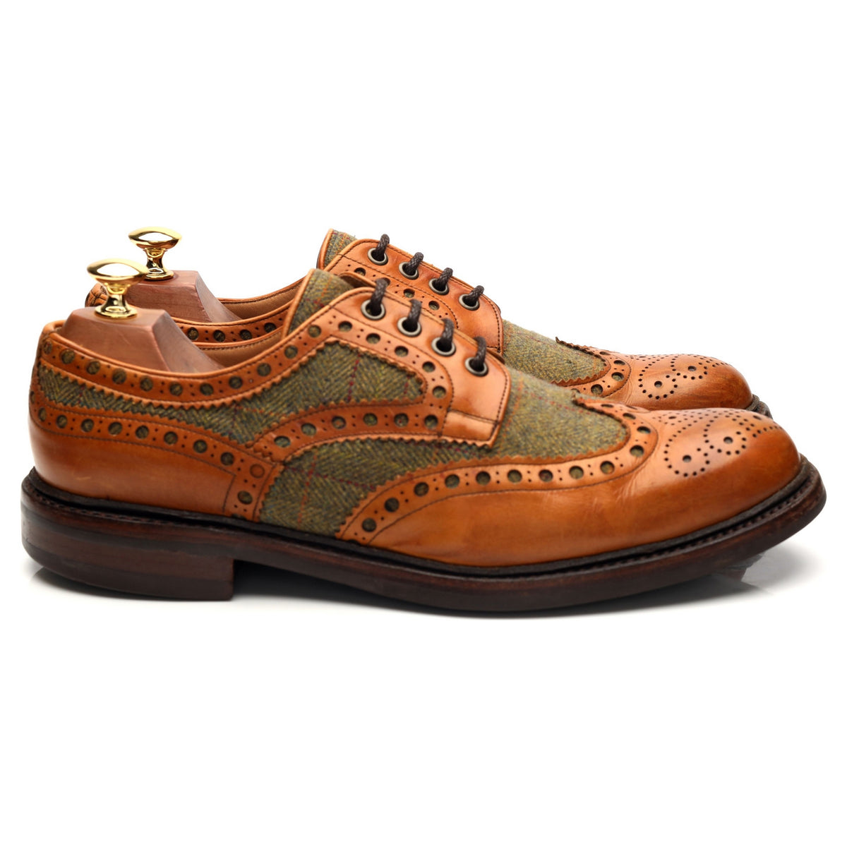 Herring &#39;Dartmoor&#39; Tan Brown Leather Derby Brogues UK 9.5 F