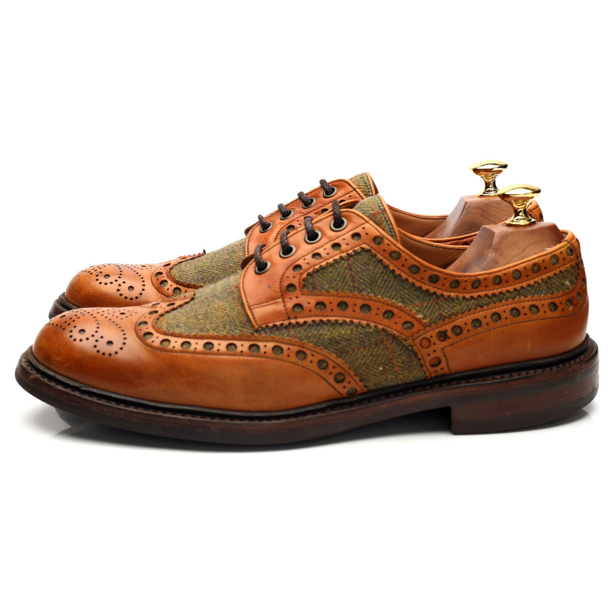 Herring &#39;Dartmoor&#39; Tan Brown Leather Derby Brogues UK 9.5 F