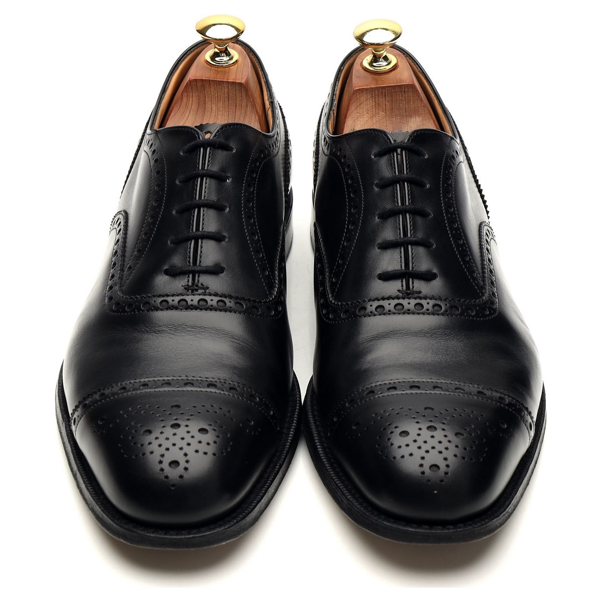 &#39;Diplomat&#39; Black Leather Oxford Brogues UK 8.5 G