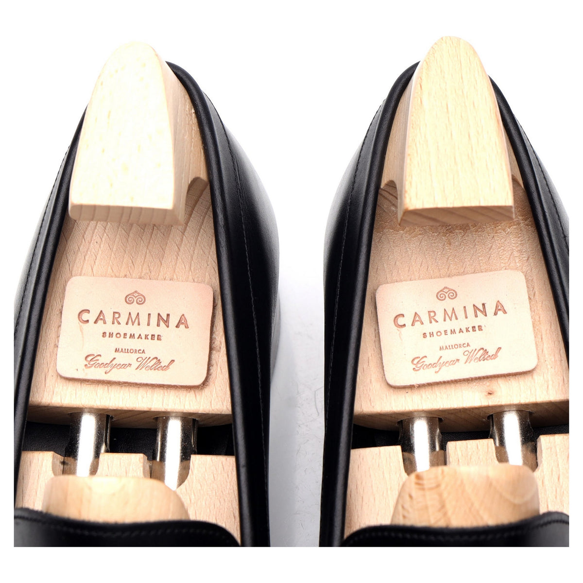 &#39;923&#39; Black Leather Loafers UK 8