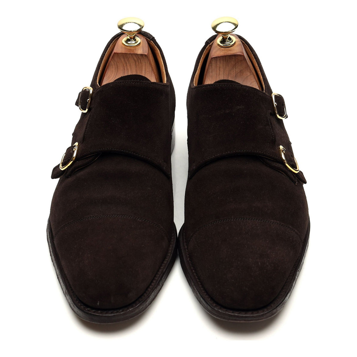 &#39;Milltown&#39; Dark Brown Suede Double Monk Strap UK 7.5 F