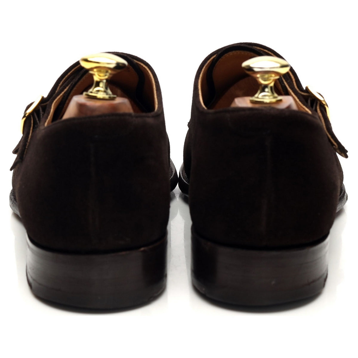 &#39;Milltown&#39; Dark Brown Suede Double Monk Strap UK 7.5 F