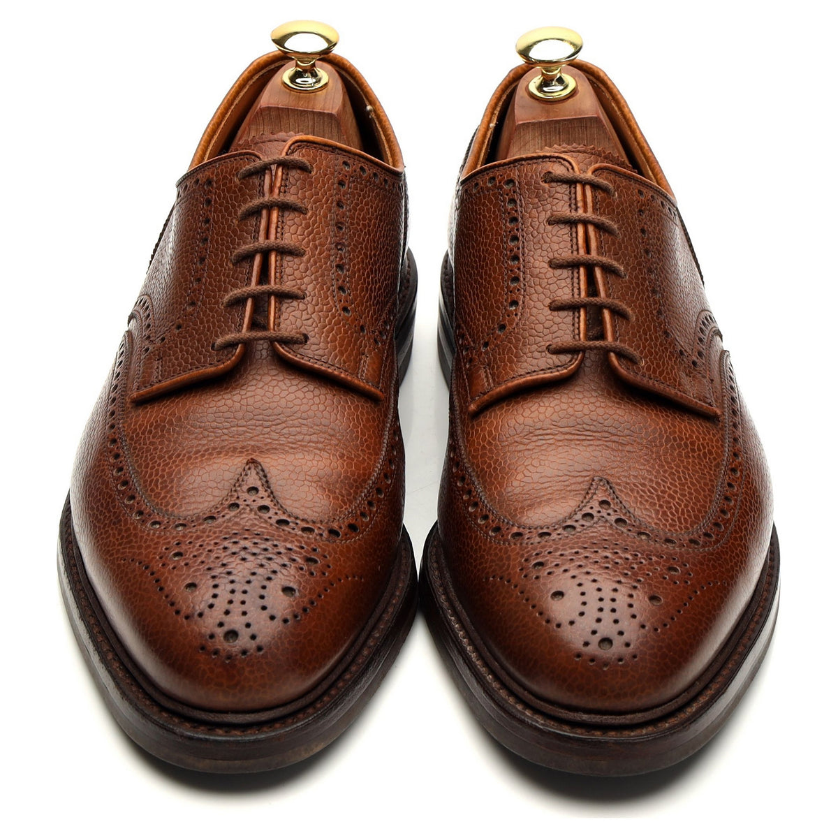 &#39;Pembroke&#39; Tan Brown Leather Derby Brogues UK 8.5 G