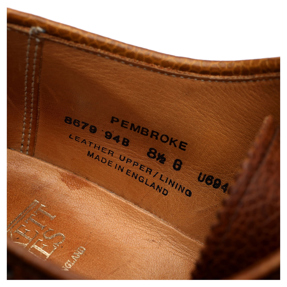 &#39;Pembroke&#39; Tan Brown Leather Derby Brogues UK 8.5 G