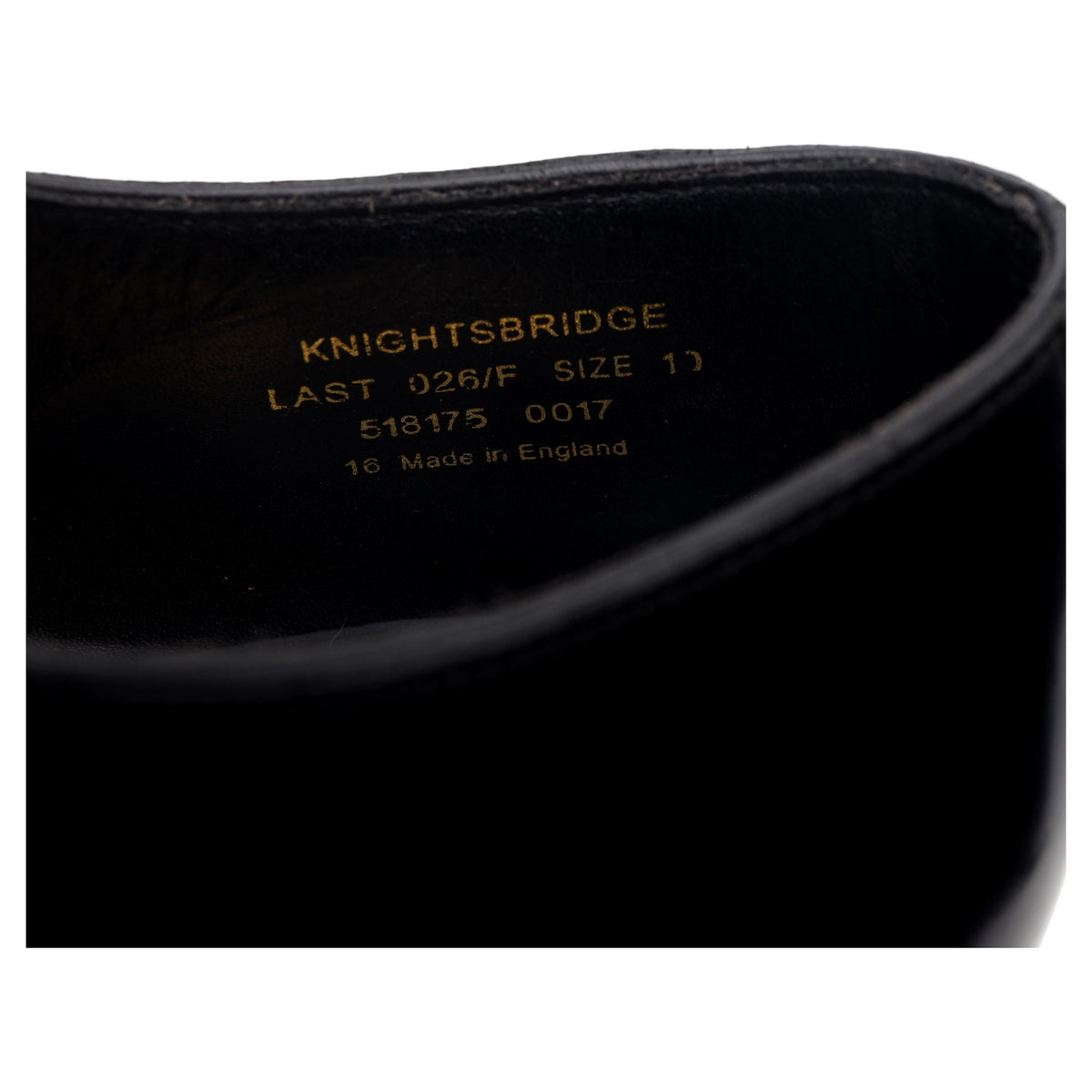 &#39;Knightsbridge&#39; Black Leather Oxford UK 10 F