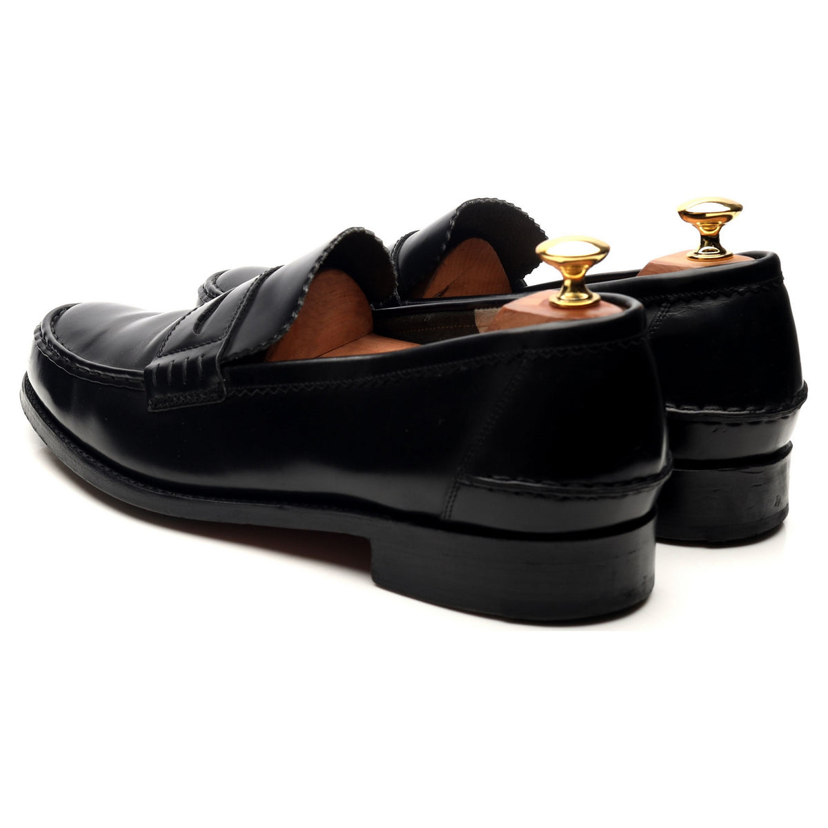 &#39;Caruso&#39; Black Leather Loafers UK 9.5 F