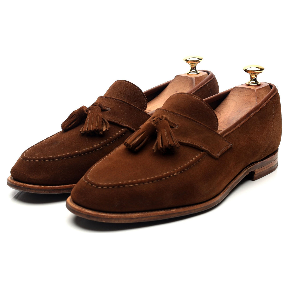 &#39;Solent&#39; Snuff Brown Suede Tassel Loafers UK 9 E