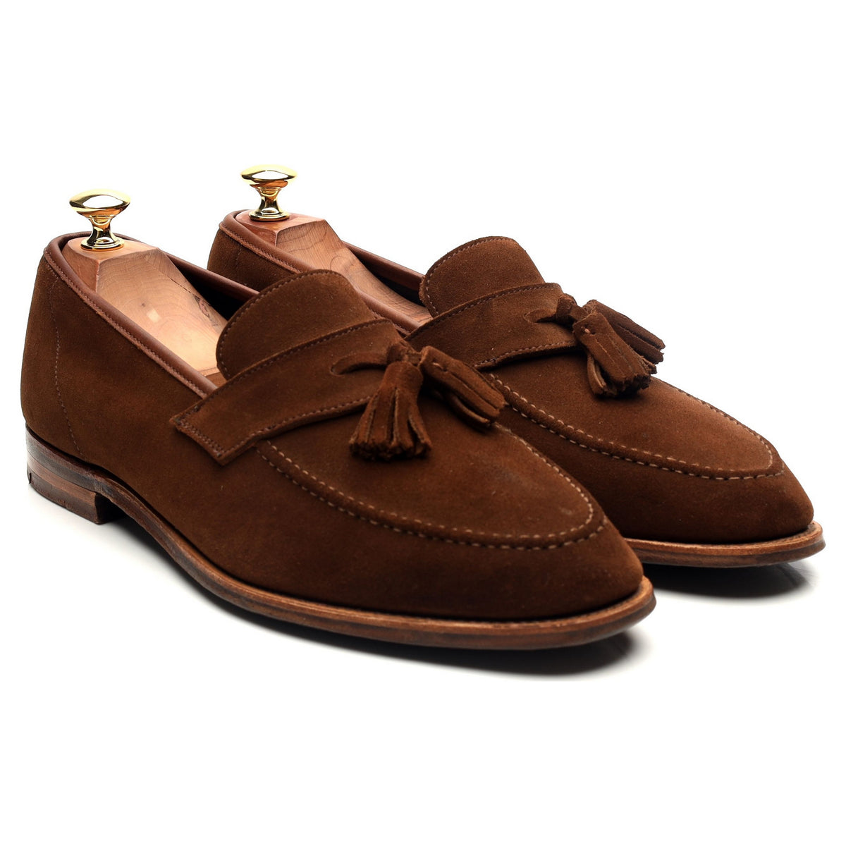 &#39;Solent&#39; Snuff Brown Suede Tassel Loafers UK 9 E