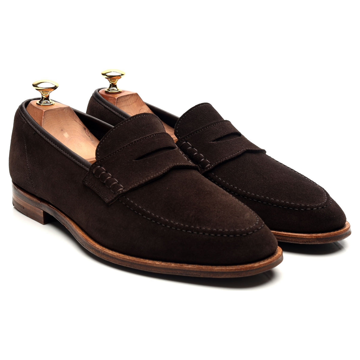 &#39;Seaton&#39; Dark Brown Suede Loafers UK 9 E