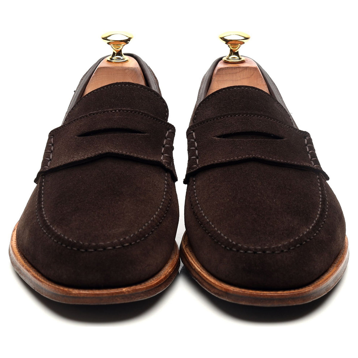 &#39;Seaton&#39; Dark Brown Suede Loafers UK 9 E